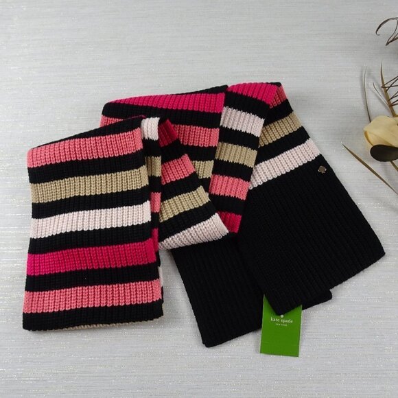 NWT Kate Spade Wide Stripe Print Skinny Scarf - Picture 7 of 10
